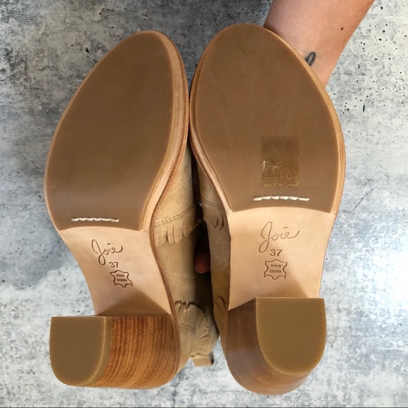 NEW Joie Mathilde Natural Suede Western Booties 37 - Picture 4 of 6